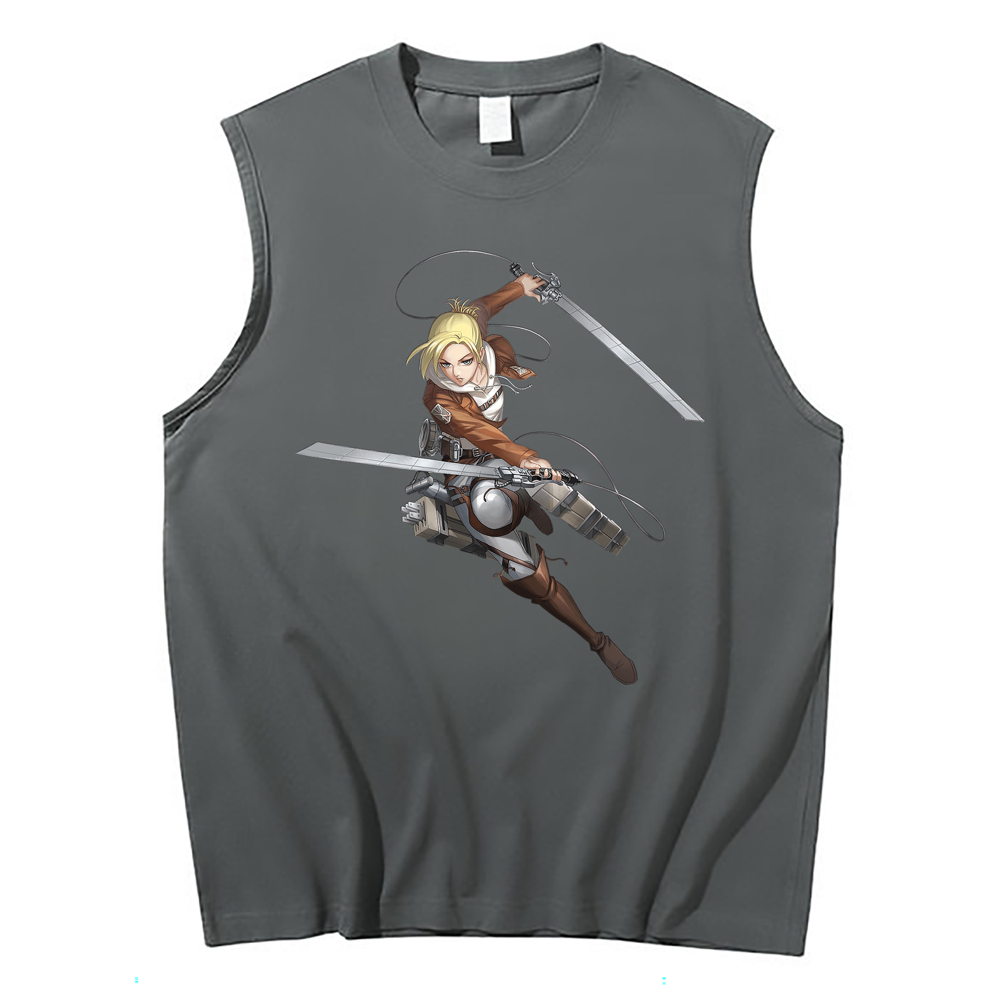 （画像用） 進撃の巨人 アニ・レオンハート Attack on Titan Annie Leonhart コットン100％タンクトップ（フロントプリント）
